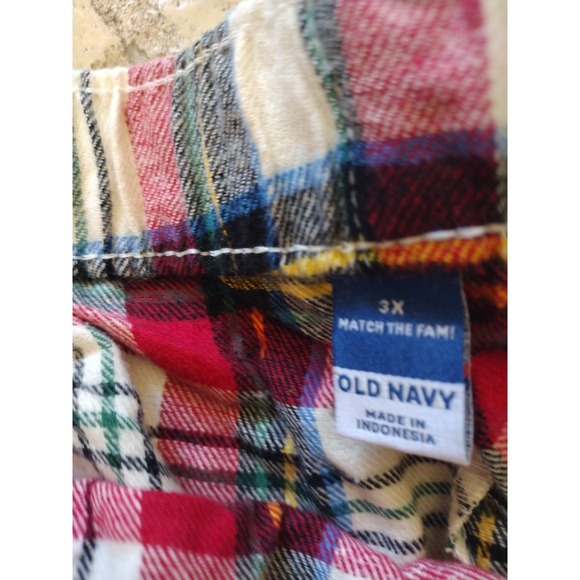 Old Navy Pajama Joggers Women's Plus 3X Red White High-Waisted Flannel Plaid - Picture 4 of 9